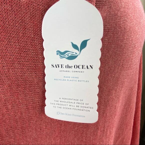 Save the Ocean Apparel Company Recycled Coral knit twist Poncho One Size - Picture 6 of 11